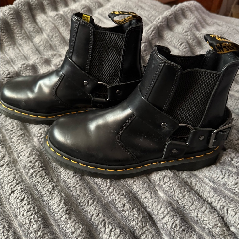 Dr. Martens Black Leather Ankle Booties